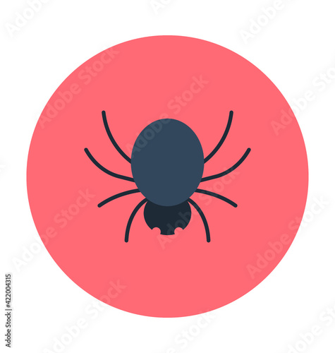 Halloween Spider Colored Vector Icon
