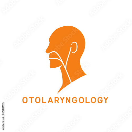 ear nose throat (ENT) logo for Otolaryngologists  clinic concept. vector illustration