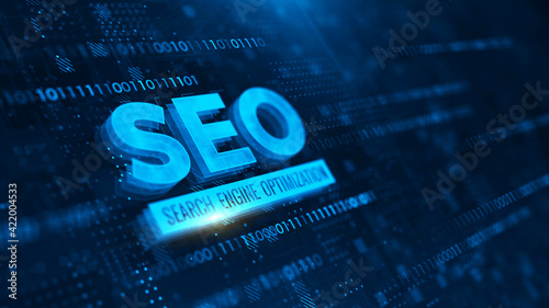 SEO concept. Search Engine Optimization - Internet Business Marketing Ranking Technology Concept. 3d rendering