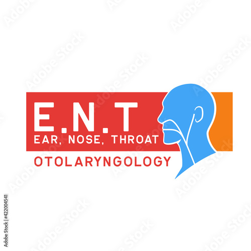 ear nose throat (ENT) logo for Otolaryngologists  clinic concept. vector illustration