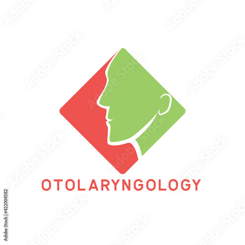 ear nose throat (ENT) logo for Otolaryngologists  clinic concept. vector illustration