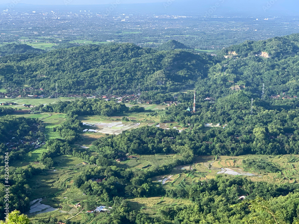 View from Becici Peak or Puncak Becici, Yogyakarta.