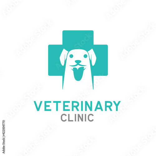 veterinary logo isolated on white background, vector illustration