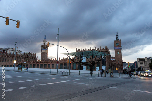 Photography BARCELONA, SPAIN OCT 23 2019- View of the CaixaForum, a cultural center and art gallery in Barcelona, Catalonia, Spain