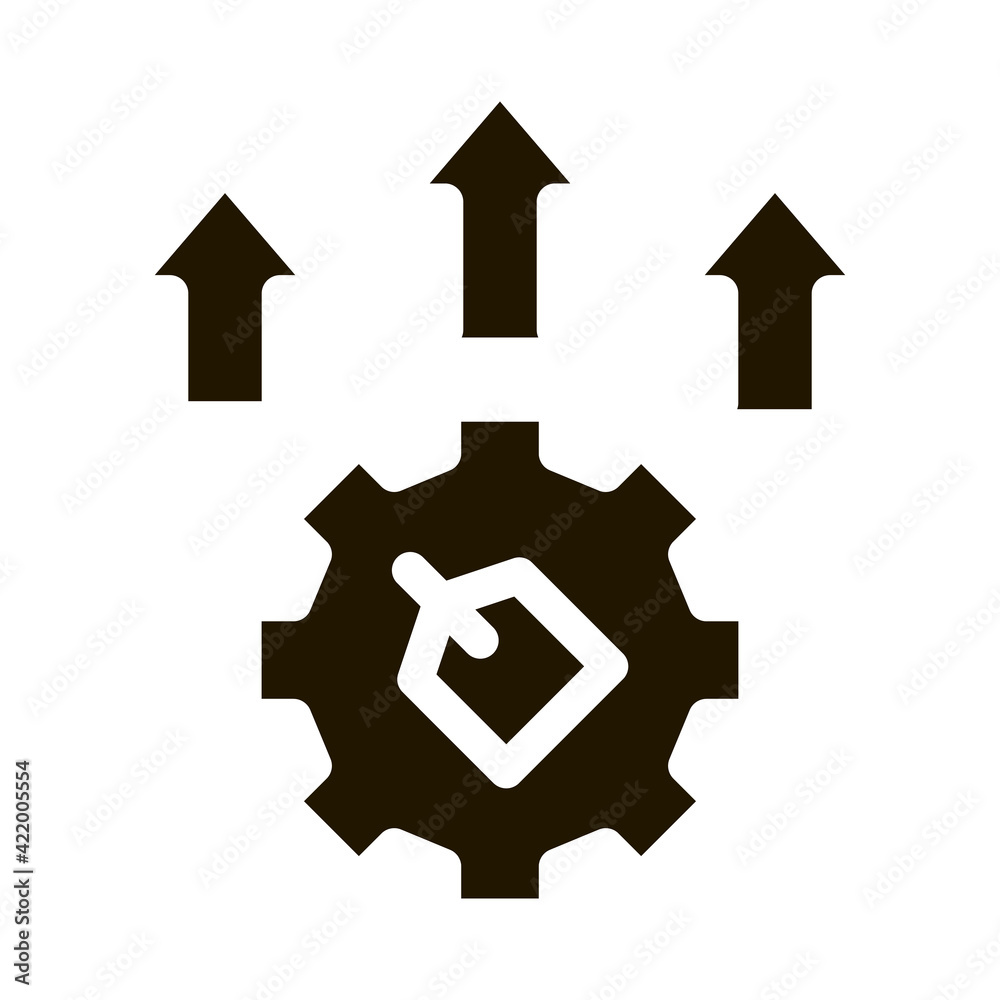 Gear Arrows Label Icon Vector Glyph Illustration Gear Arrows Label Icon Vector Glyph Illustration