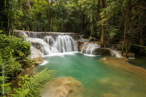 Landscape Huai Mae Kamin waterfall Srinakarin at Kanchanaburi  Thailand.