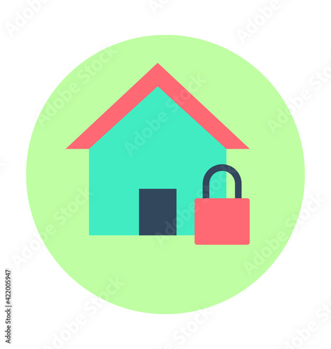 Home Security Colored Vector Icon