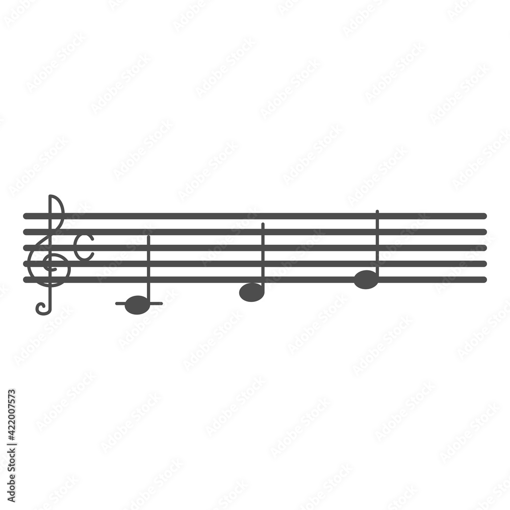 ベクター 音符が書かれた五線譜のイラスト ベクター 音符が書かれた五線譜のイラスト