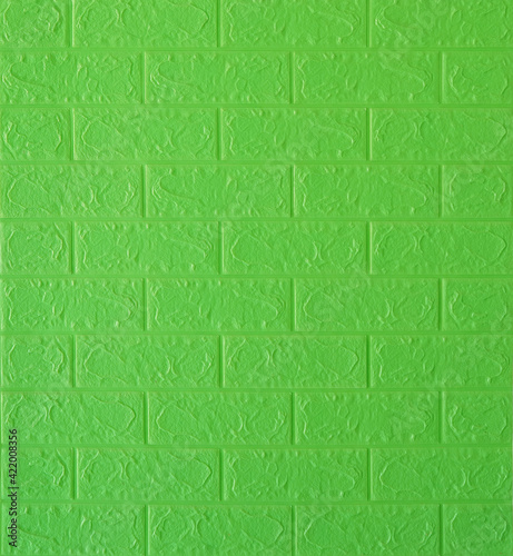 Bright green wall with textures for decoration,  construction,  building.
