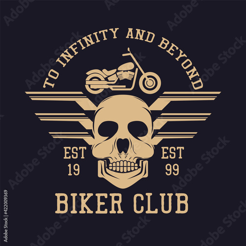 motorcycle logo emblems and insignia on black background. vector illustration