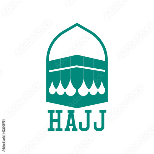 makkah kaaba hajj omra logo with text space for your slogan tag line, vector illustration