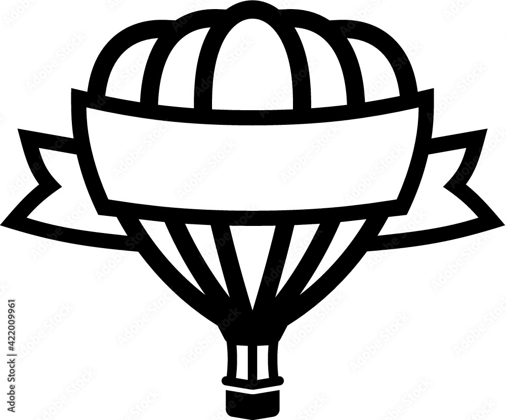 Vector illustration of the hot air balloon with empty banner Vector illustration of the hot air balloon with empty banner