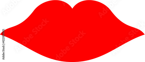 Vector illustration of the red kiss print