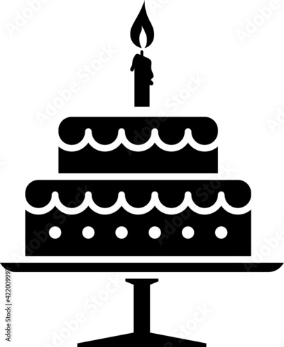 Vector illustration of the first year anniversary wedding cake