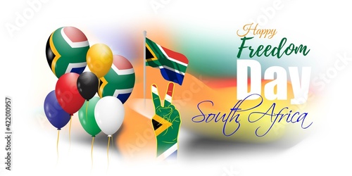 VECTOR ILLUSTRATION FOR SOUTH AFRICA FREEDOM DAY ON ABSTRACT BACKGROUND