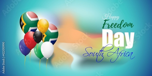VECTOR ILLUSTRATION FOR SOUTH AFRICA FREEDOM DAY ON ABSTRACT BACKGROUND