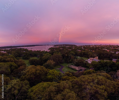 rainbow over the city