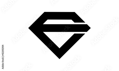 E letter diamond vector