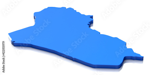 3d map of Iraq isolated on white background. 3d illustration.