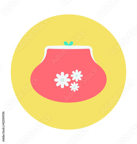 Clutch Bag Colored Vector Icon