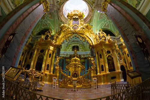 beautiful interior golden church inside