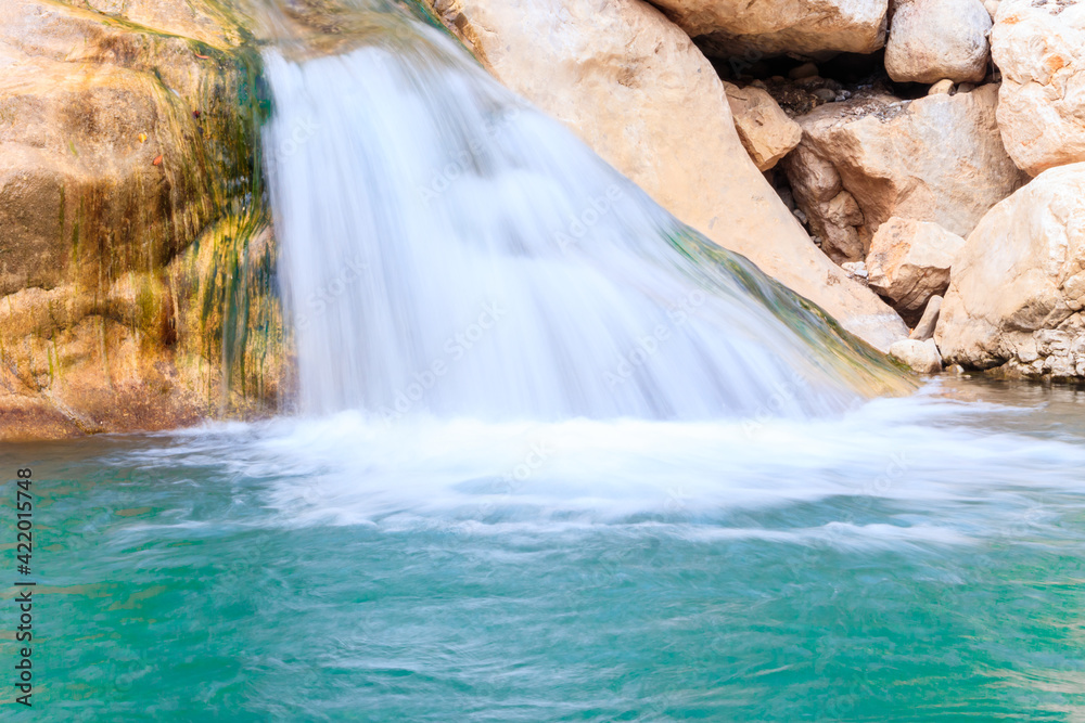 Naklejka premium Small waterfall in Goynuk canyon in Antalya province, Turkey