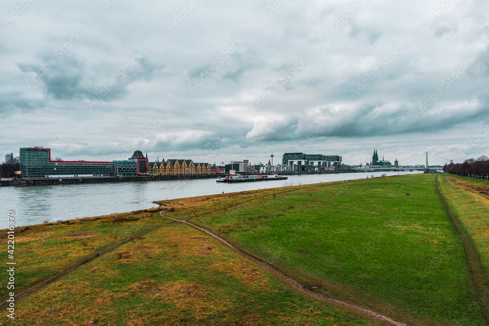 Panoramic view of Cologne with storm clouds, Germany. Panoramic view of Cologne with storm clouds, Germany.