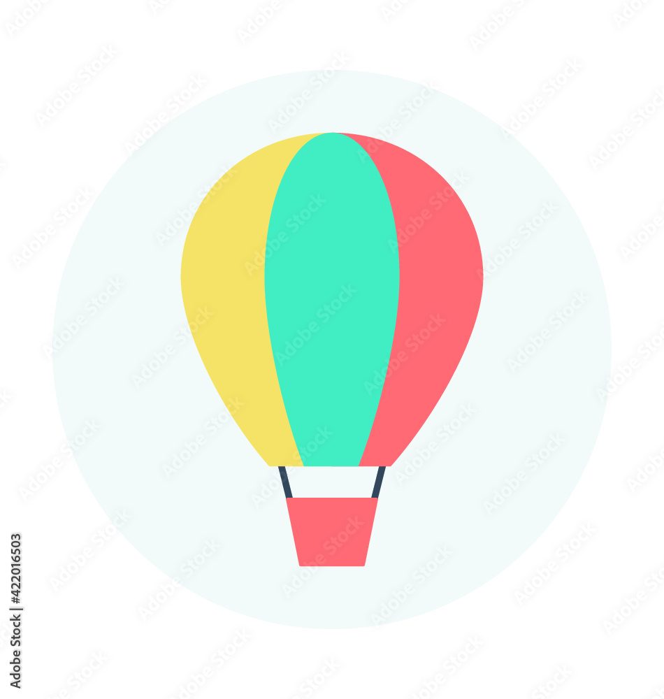 Obraz premium Hot Air Balloon Colored Vector Icon