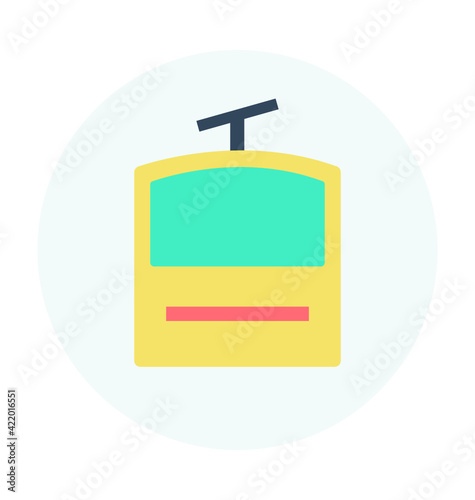 Ropeway Colored Vector Icon