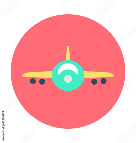 Airplane Colored Vector Icon