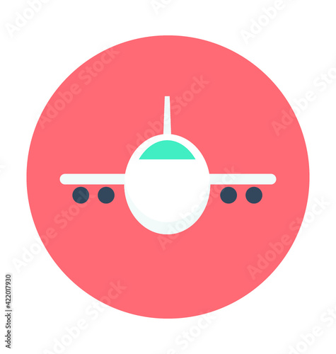 Airplane Colored Vector Icon