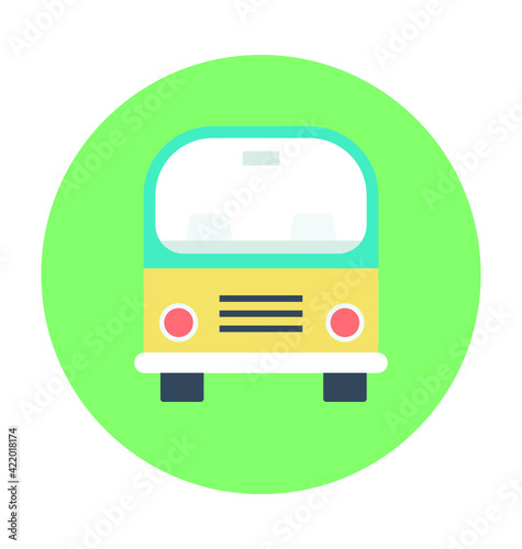 Bus Colored Vector Icon