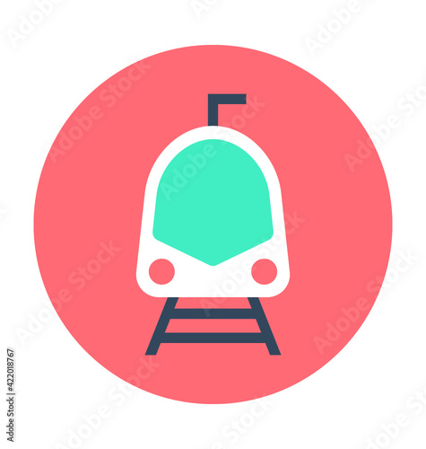 Tram Colored Vector Icon