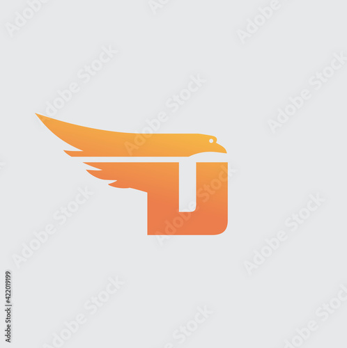  creative eagle letter d logo design inspiration, and letter text  bird logo
