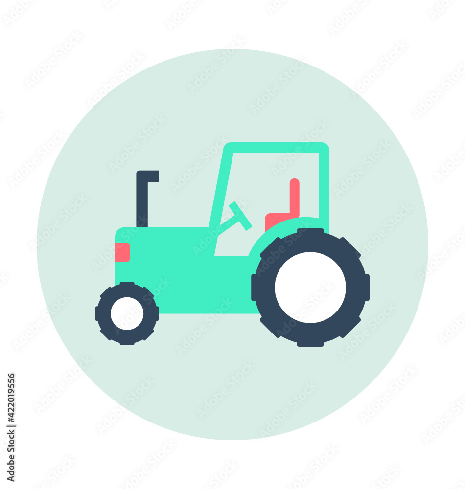 Obraz premium Tractor Colored Vector Icon