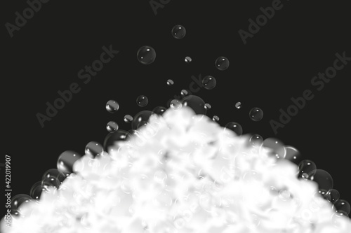 Sparkling shampoo and bath lather vector illustration.