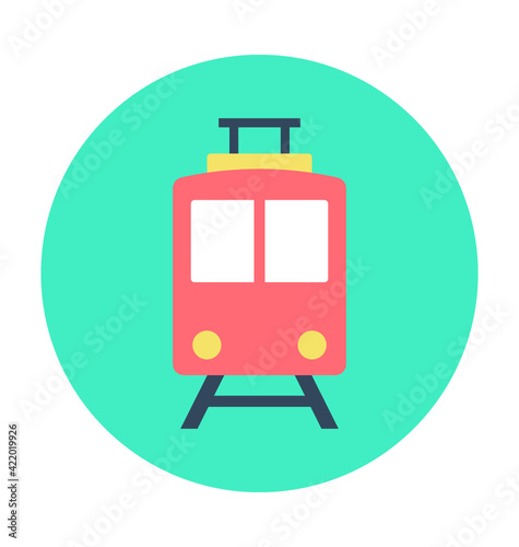 Train Colored Vector Icon