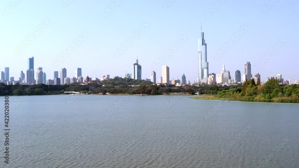 Aerial photo of office building in the center of Nanjing, Xuanwu Lake Park Aerial photo of office building in the center of Nanjing, Xuanwu Lake Park