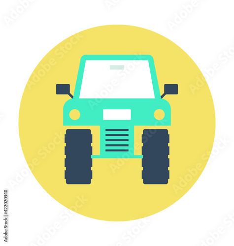 Quad Car Colored Vector Icon