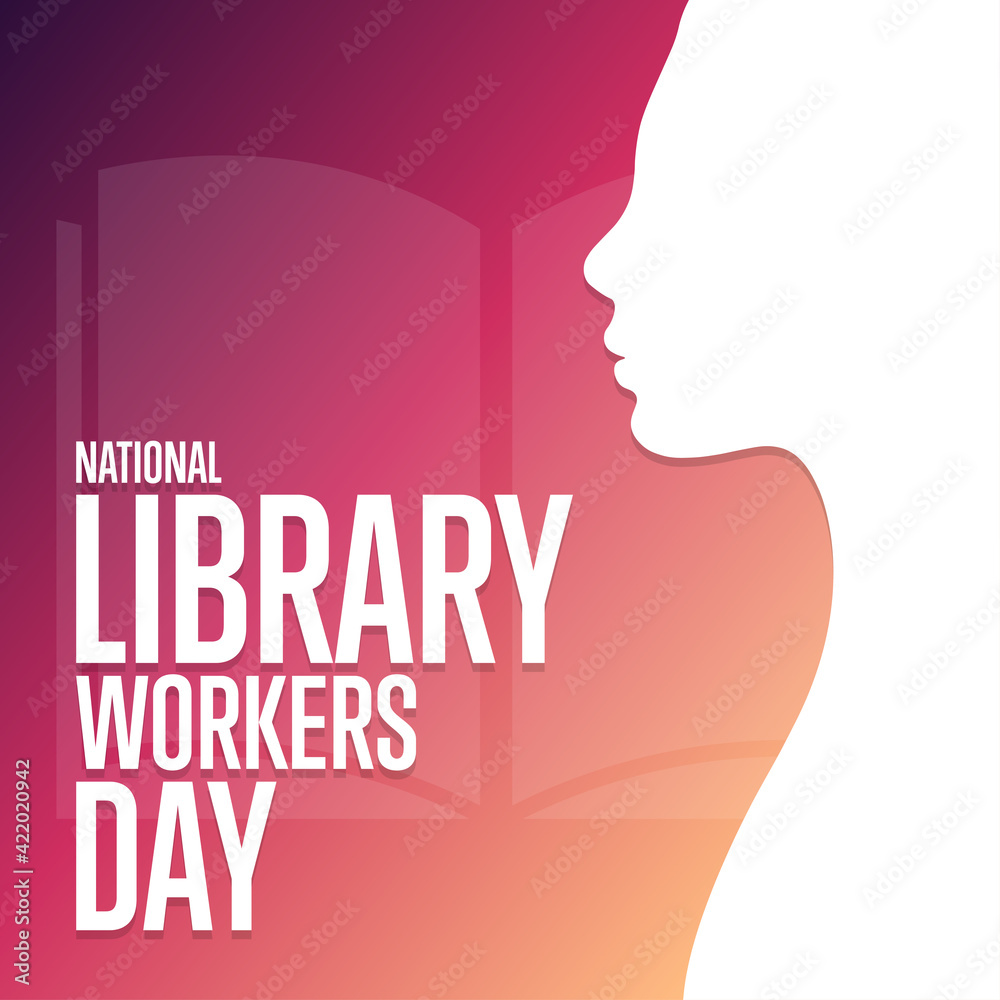 National Library Workers Day. Holiday concept. Template for background, banner, card, poster with text inscription. Vector EPS10 illustration.