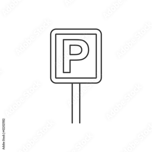 Señal de parking con lineas en color gris