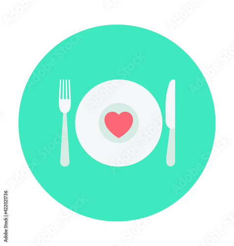 Food Menu Colored Vector Icon