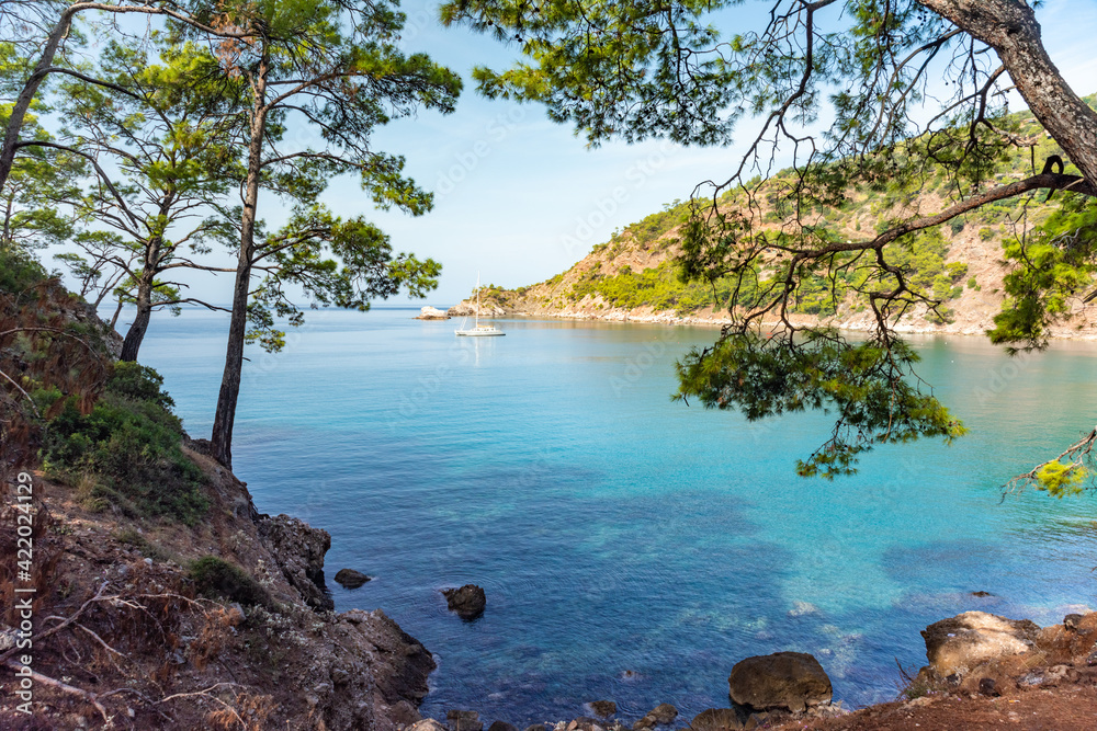 Coastline at Mediterranean sea near Fethiye Kabak Turkey Coastline at Mediterranean sea near Fethiye Kabak Turkey