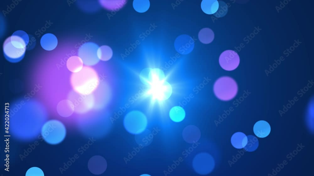 Light Leaks 4K Lens glow flare bokeh overlays Loop Animation. Defocused flash rays effect. Light pulses and glow. Blue and purple bokeh. Moving blue glitter lights, defocused light bokeh background