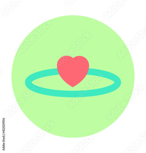 Heart Ring Colored Vector Icon