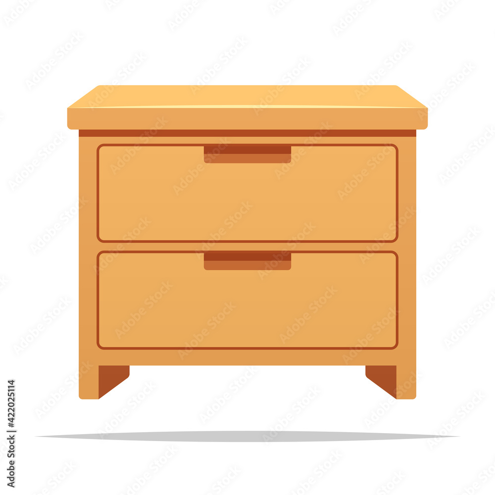 Bedside table vector isolated illustration Bedside table vector isolated illustration