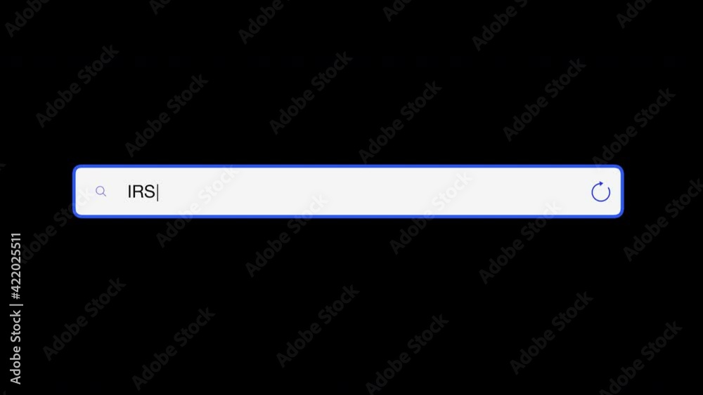 IRS text in a text message in the input line of an Internet search engine loops the animated video. Including alpha channel IRS text in a text message in the input line of an Internet search engine loops the animated video. Including alpha channel