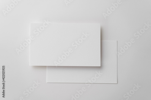 Blank business card for template mockup on white background. © kasinv