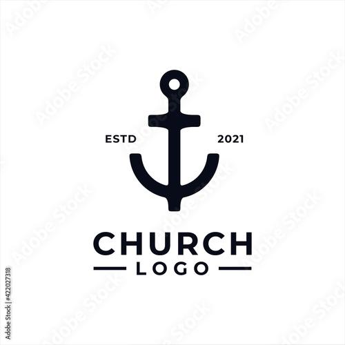 Church Logo design inspiration idea concept with black and white color