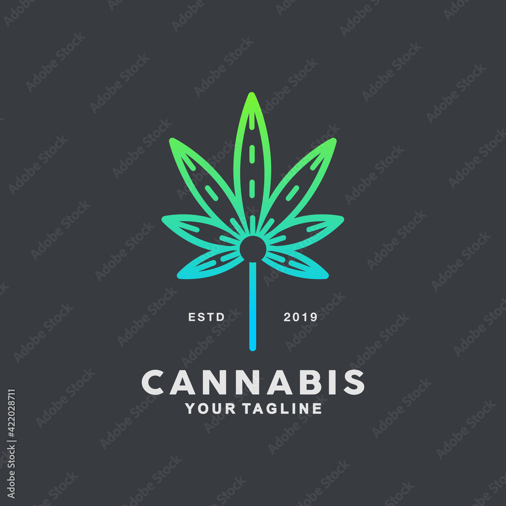 Cannabis Logo Design Vector Illustration Template Idea Cannabis Logo Design Vector Illustration Template Idea